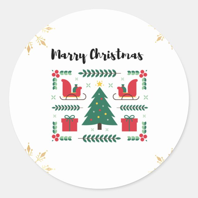  Marry Christmas Sticker (Front)