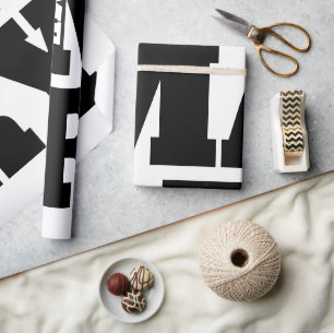 'Marry Me' Black And White Bold Wedding Proposal Wrapping Paper