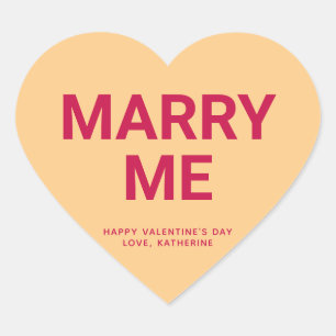 Marry me funny cute Valentine's Day conversation Heart Sticker