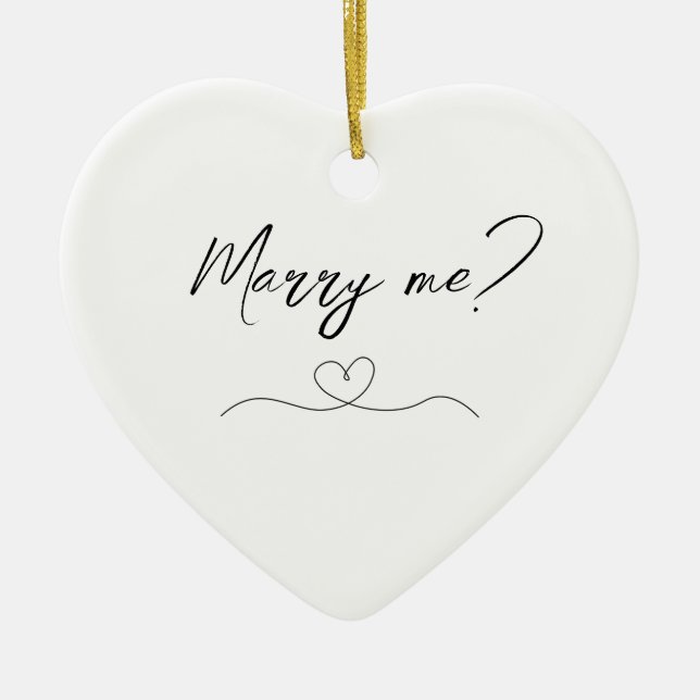 Marry Me? Heart Ornament (Front)