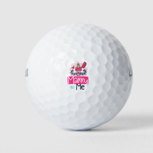 Marry Me Marriage Proposal Golf Balls