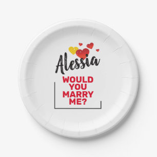 Marry Me Paper Plate