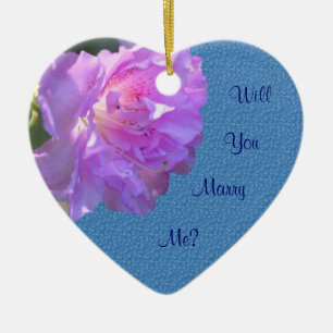 Marry Me Pink Azalea Engagement Ornament