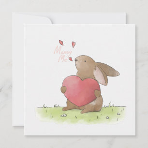Marry Me Proposal Illustration Holiday Card