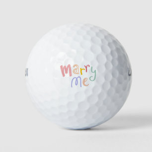 Marry me text typography doodle font golf balls