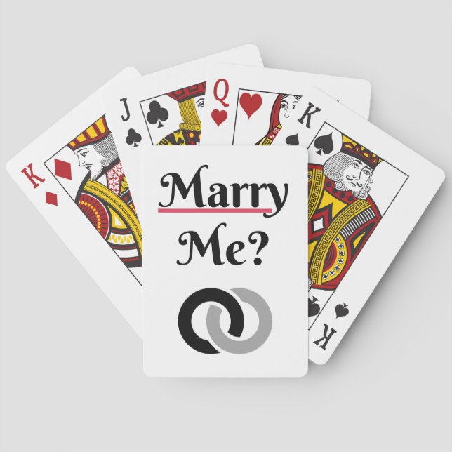 Marry Me? Wedding Proposal LOVE Playing Cards (Back)