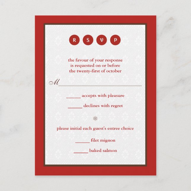 Marry Response Invitation Postcard (Front)