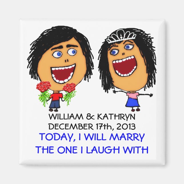 Marrying My Best Friend Cartoon Magnet (Front)
