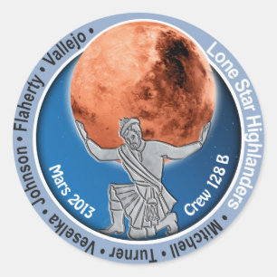 Mars 101 Crew 128B Classic Round Sticker