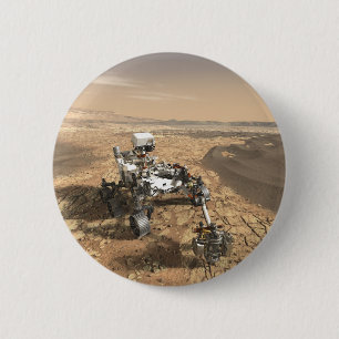 Mars 2020 Rover On The Surface Of Mars. 6 Cm Round Badge
