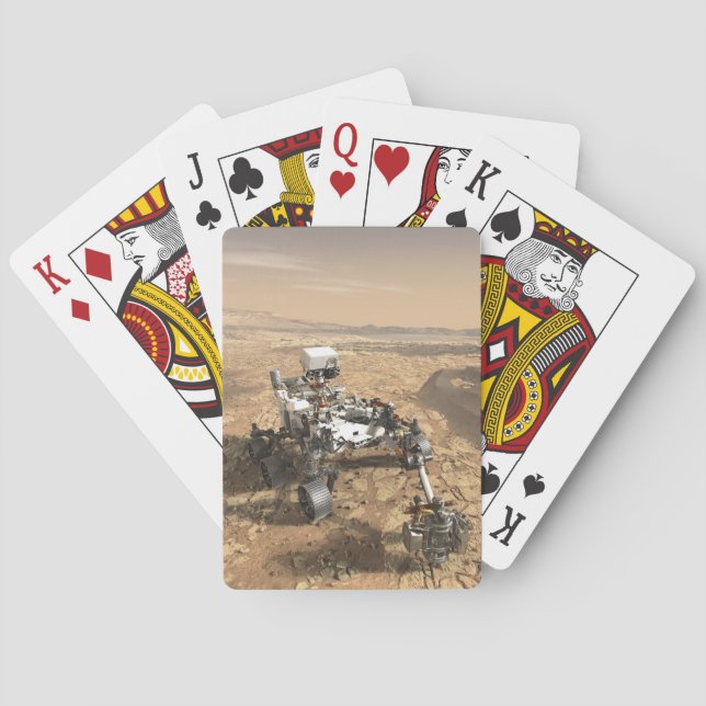 Mars 2020 Rover On The Surface Of Mars. Playing Cards (Back)