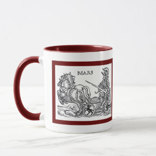 Mars Ares God of War Greco Roman Chariot Cartoon Mug