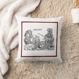 Mars Ares God of War Greek Roman Chariot Cartoon Cushion