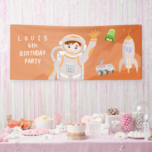 Mars astronaut boy themed birthday Party Banner