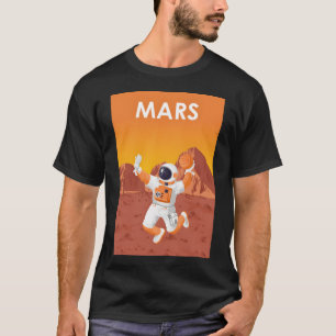 Mars Astronaut Playing Basketball Vintage Travel P T-Shirt