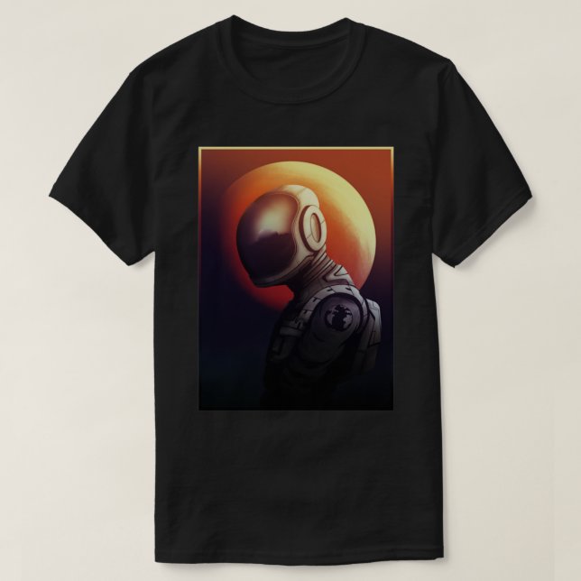 Mars Astronaut Space Solar System Planet Realism T-Shirt (Design Front)
