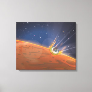 Mars atmospheric entry spacecraft canvas print