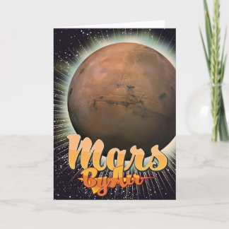 Mars By Air Vintage flight poster Holiday Card