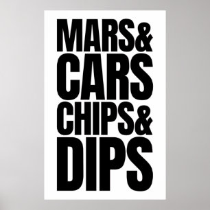 Mars & Cars Chips & Dips - Elon Musk's Twitter Bio Poster