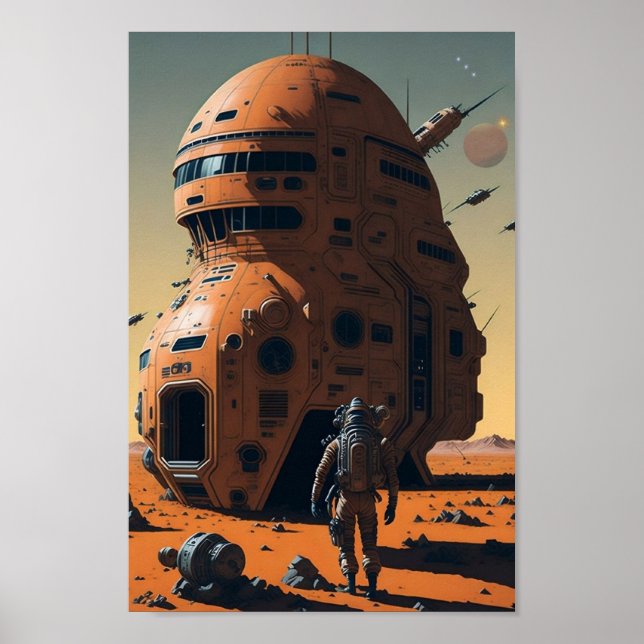 Mars colonisation, Ai generated art Poster (Front)