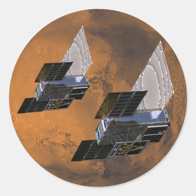 Mars Cubed by MarCO CubeSats Classic Round Sticker (Front)
