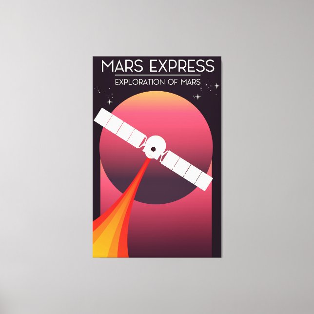 Mars Express - Exploration of Mars Space Art. Canvas Print (Front)