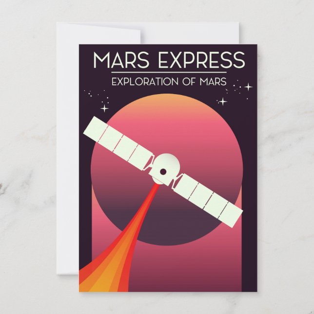 Mars Express - Exploration of Mars Space Art. Invitation (Back)