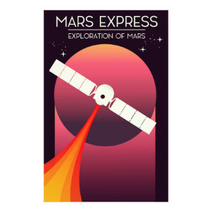 Mars Express - Exploration of Mars Space Art. Photo Print