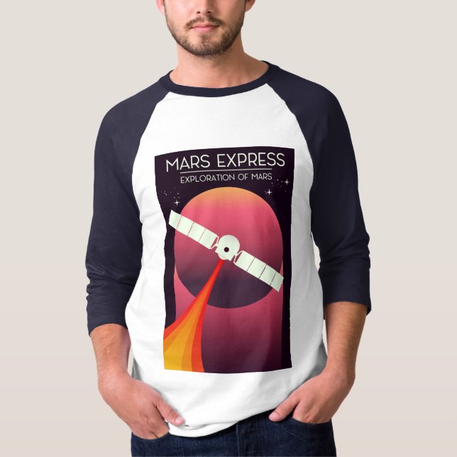 Mars Express - Exploration of Mars Space Art. T-Shirt (Front)