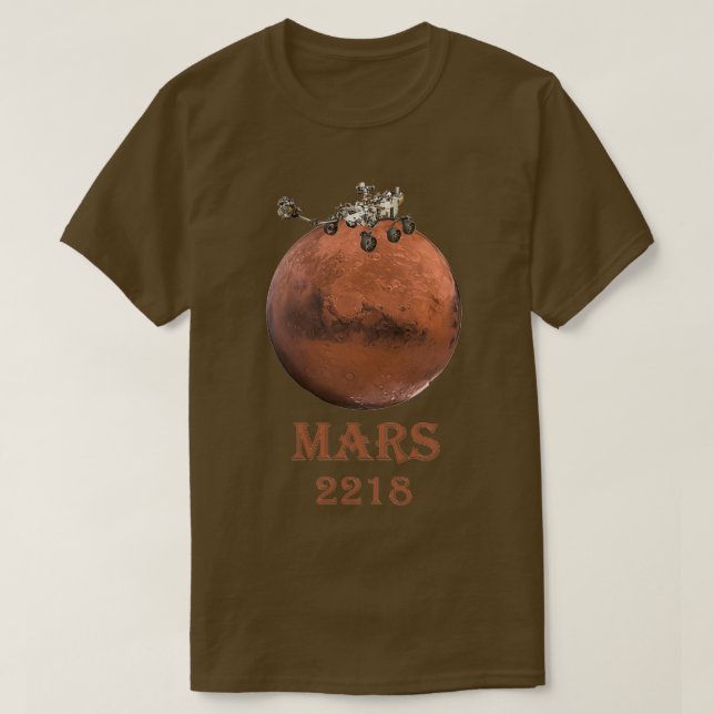 Mars Future Colony on Red Planet Space Rover T-Shirt (Design Front)