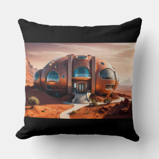 Mars Habitat Alpha – AI Sci-Fi Architecture Cushion