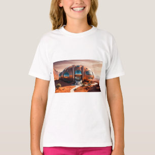 Mars Habitat Alpha – AI Sci-Fi Architecture T-Shirt