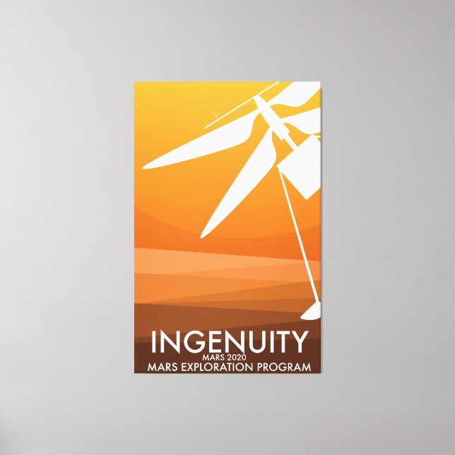 Mars Helicopter Ingenuity space art Canvas Print (Front)