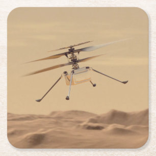 Mars Ingenuity Helicopter Flight Square Paper Coaster