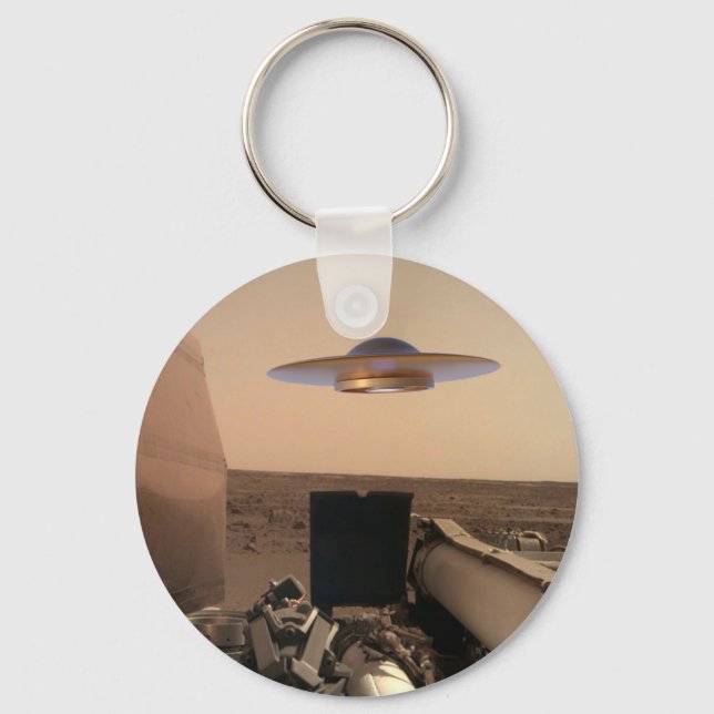 Mars InSight Alien UFO Saucer Encounter Key Ring (Front)