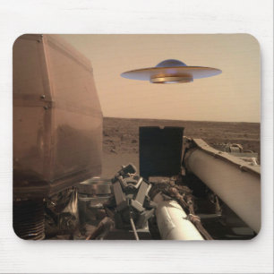 Mars InSight Alien UFO Saucer Encounter Mouse Mat