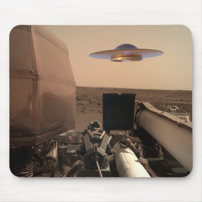 Mars InSight Alien UFO Saucer Encounter Mouse Mat (Front)