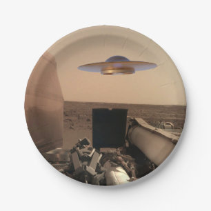 Mars InSight Alien UFO Saucer Encounter Paper Plate