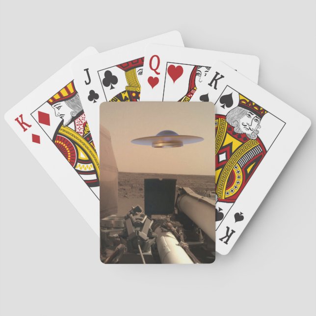 Mars InSight Alien UFO Saucer Encounter Playing Cards (Back)