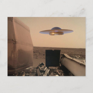 Mars InSight Alien UFO Saucer Encounter Postcard