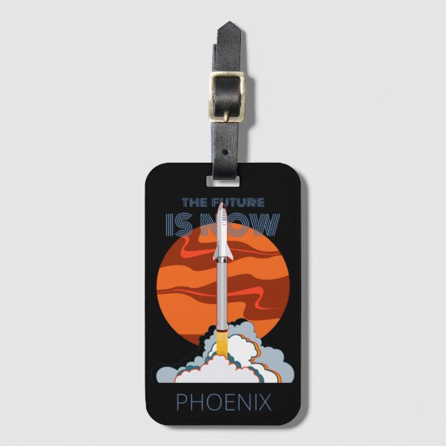 Mars Landing Rocket Luggage Tag (Front Vertical)