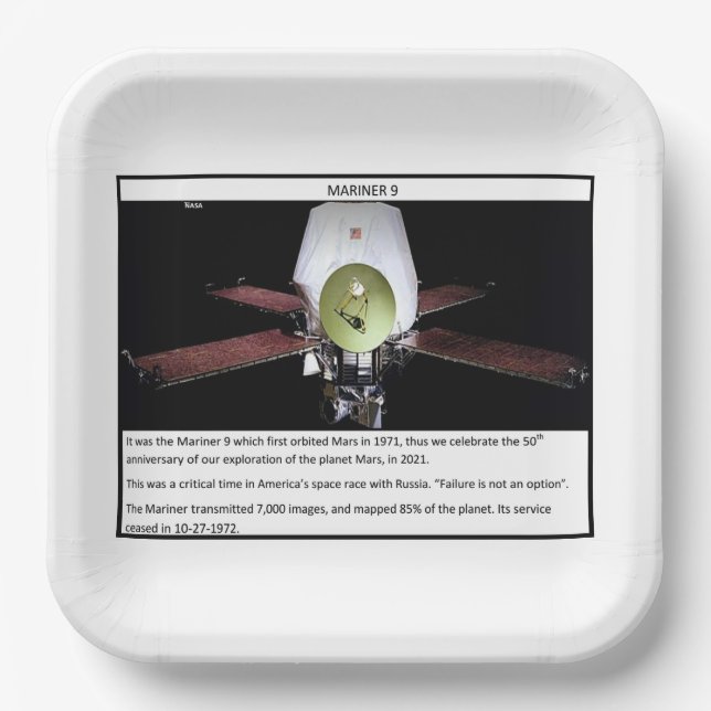 Mars Mariner 9 Paper Plate (Front)