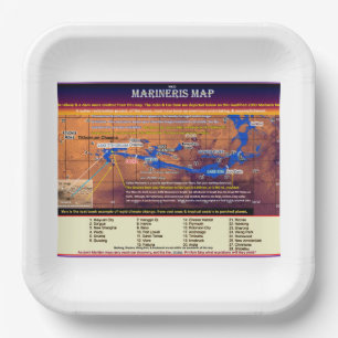 Mars Marineris Map Paper Plate