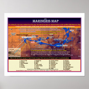 Mars Marineris Map Poster
