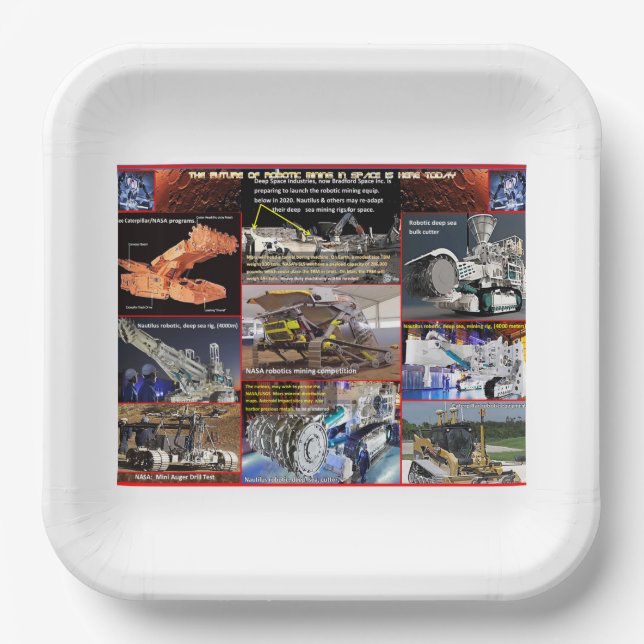 Mars Mining Machines Paper Plate (Front)