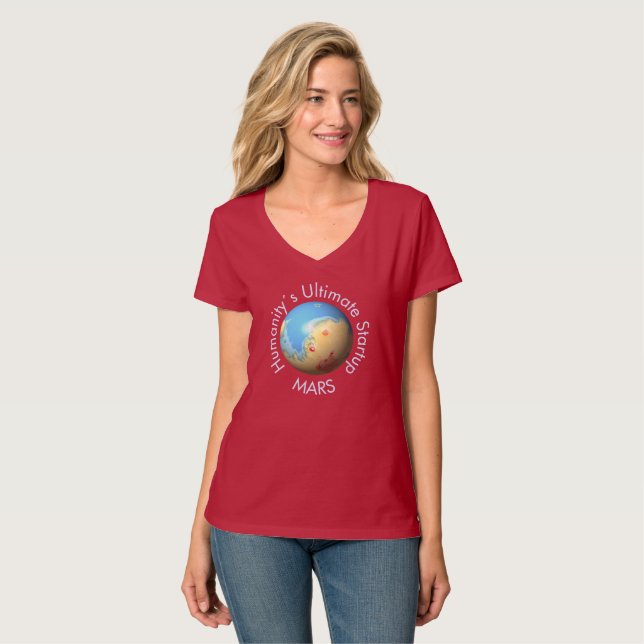 Mars Mola map after terraforming T-Shirt (Front Full)