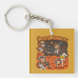 Mars Monkeys funny animal Key Ring