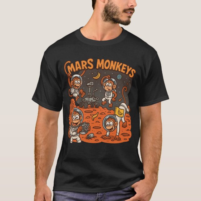 Mars Monkeys funny animal T-Shirt (Front)