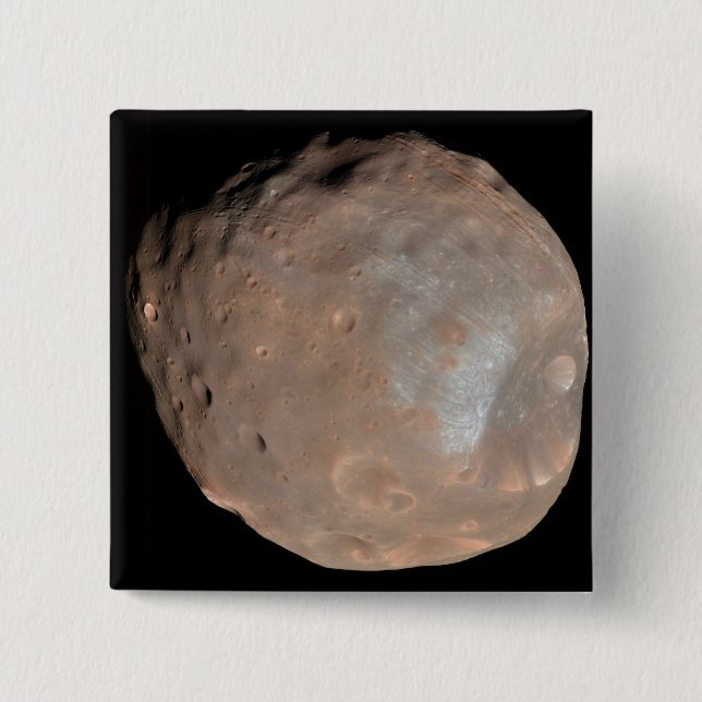 Mars moon Phobos 15 Cm Square Badge (Front)