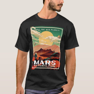Mars National Park Vintage Retro Park Poster Style T-Shirt
